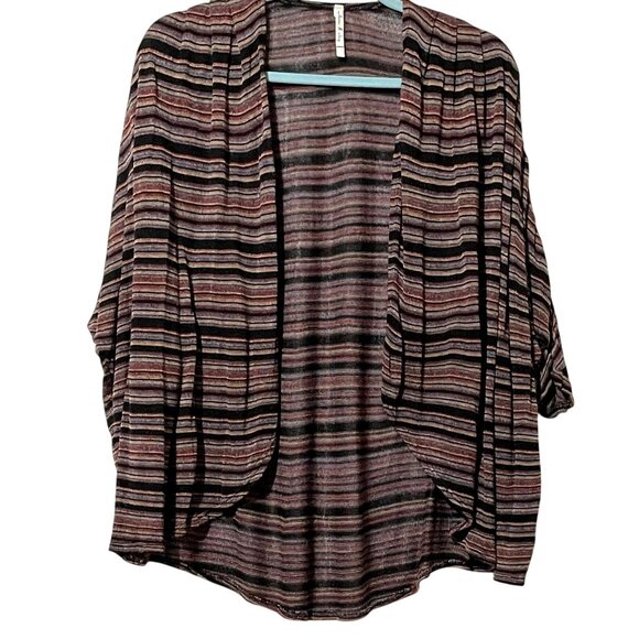 Willow & Clay Size Medium/Large Purple Striped Open-Front Cardigan - Picture 1 of 9